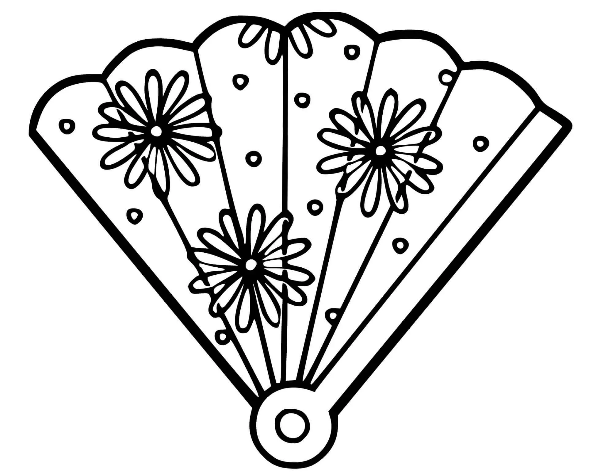 Coloriage Eventail Accessoire Pour Produire Un Courant Dair - Espagne à imprimer