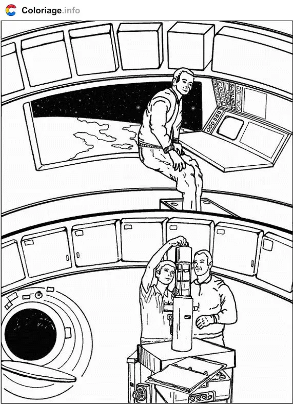 Coloriage Expérience dans l'espace - Espace à imprimer