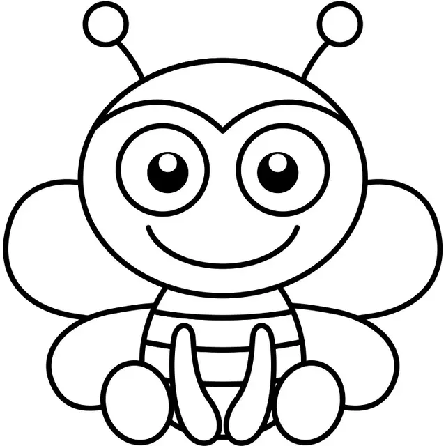 Coloriage Facile Abeille - Facile à imprimer