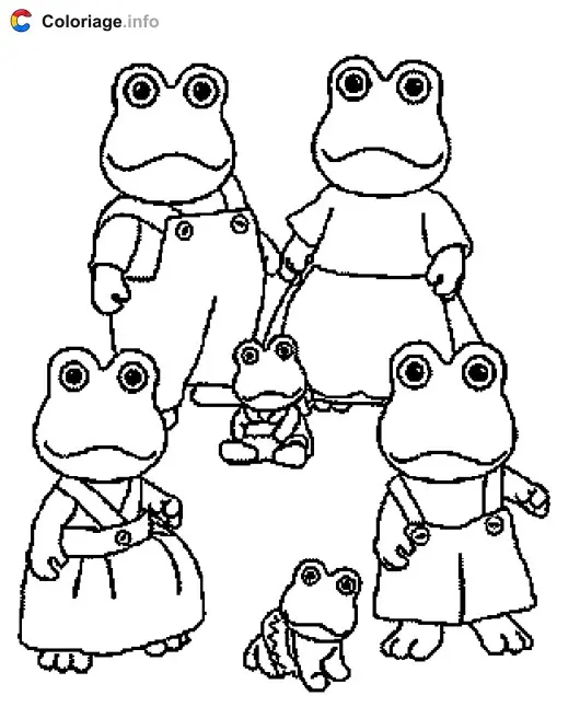 Coloriage Famille de grenouille - Grenouille à imprimer