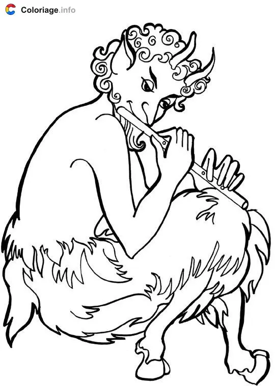 Coloriage Faune dessin 3 - Mythologie à imprimer