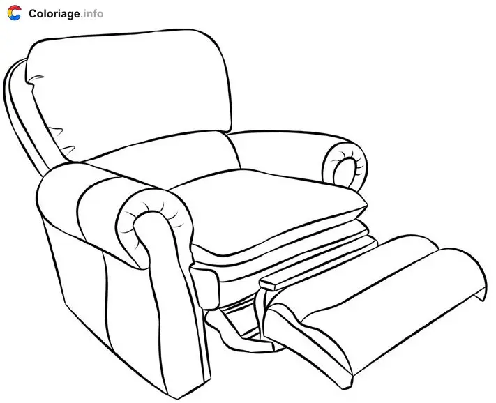 Coloriage Fauteuil relaxant - Meubles à imprimer