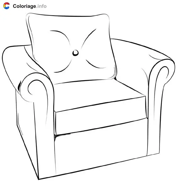 Coloriage Fauteuil - Meubles à imprimer
