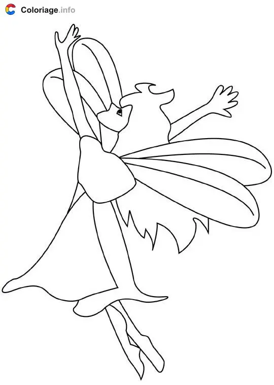 Coloriage Fée à colorier 4 - Mythologie à imprimer