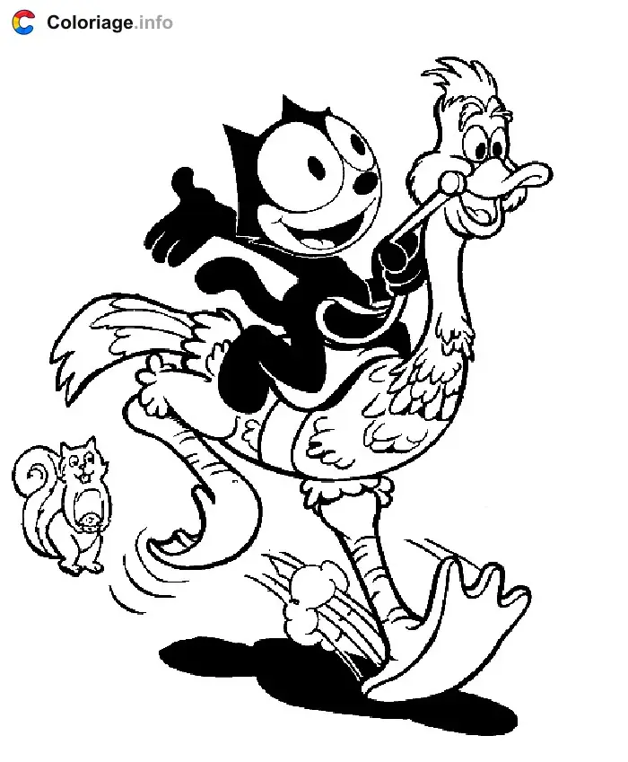 Coloriage Félix 001 - Félix le Chat à imprimer