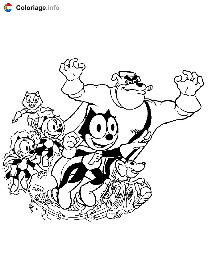 Coloriage Félix 002 - Félix le Chat à imprimer