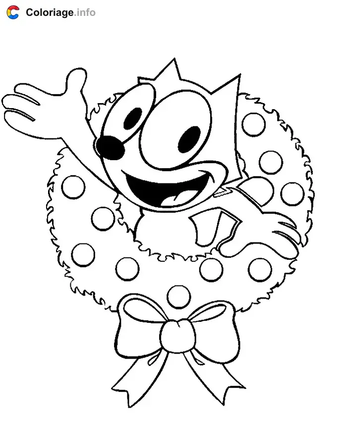 Coloriage Félix 007 - Félix le Chat à imprimer