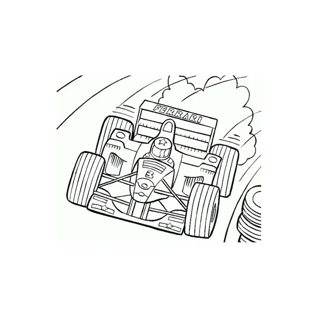 Coloriage Ferrari F1 - Voiture à imprimer