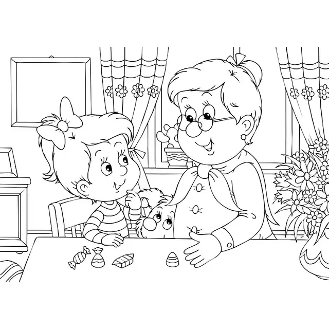 Coloriage Fête Des Grands Mères - Fête des mères à imprimer