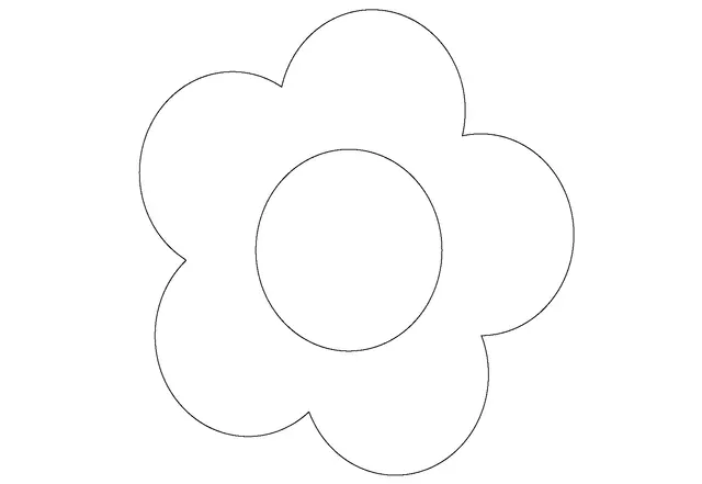 Coloriage Fleur stylisée aux pétales arrondis - Facile à imprimer