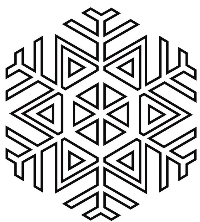 Coloriage Flocon Cristaux De Glace - Flocon de neige à imprimer