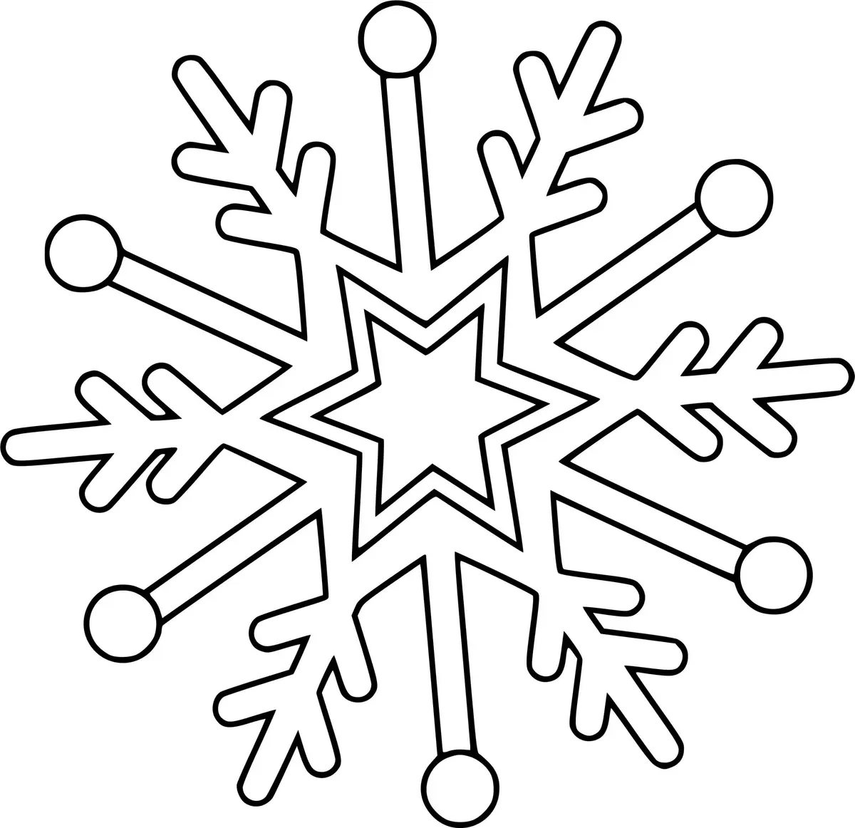 Ausmalbild Schneeflocke zum Ausdrucken