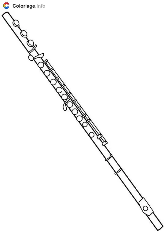 Coloriage Flûte - Instruments de musique à imprimer