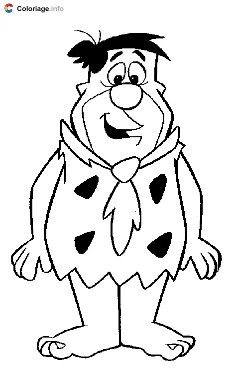 Coloriage Fred de face - Les Pierrafeu à imprimer