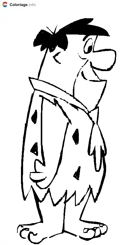 Coloriage Fred de profil - Les Pierrafeu à imprimer