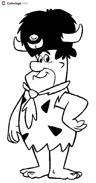 Coloriage Fred porte un chapeau - Les Pierrafeu à imprimer
