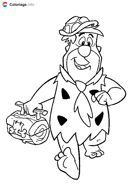 Coloriage Fred va au travail - Les Pierrafeu à imprimer
