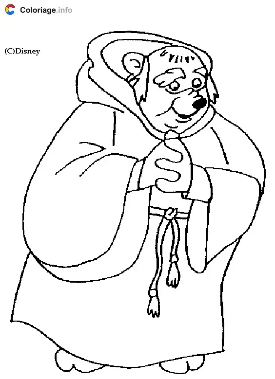 Coloriage Frère Tuck - Robin des Bois à imprimer