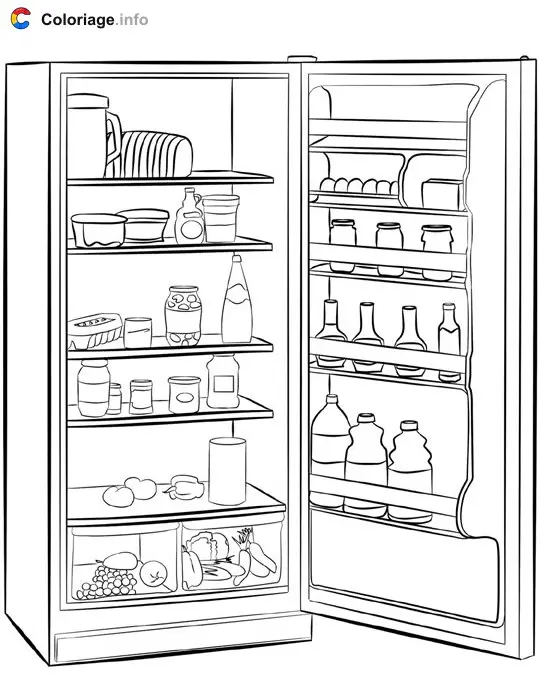 Coloriage Frigo - Meubles à imprimer