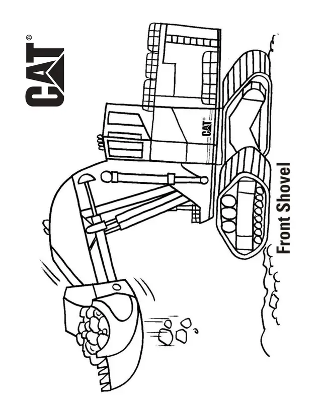 Coloriage Front Shovel Camion Cat - Camion à imprimer