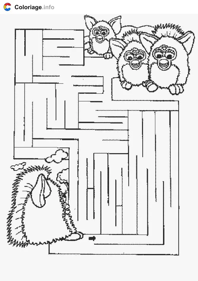 Coloriage Furby 001 - Furby à imprimer