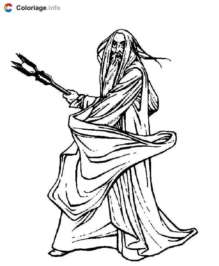 Coloriage Gandalf image - Le Seigneur des anneaux à imprimer