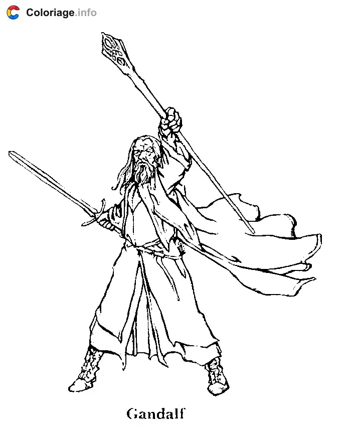 Coloriage Gandalf - Le Seigneur des anneaux à imprimer