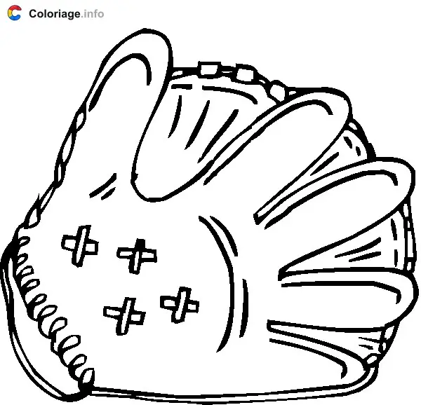 Coloriage Gant de baseball - Baseball à imprimer