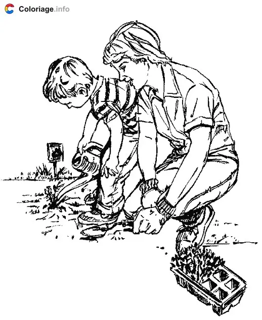 Coloriage Gardening coloring page 15 - Jardin à imprimer