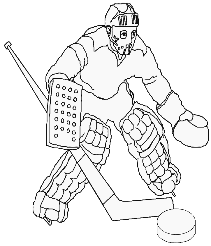 Coloriage Gardien De Hockey Sur Glace - Hockey à imprimer