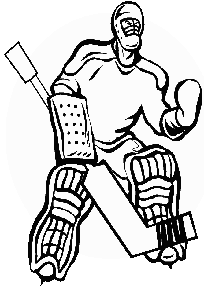 Coloriage Gardien De Hockey - Hockey à imprimer