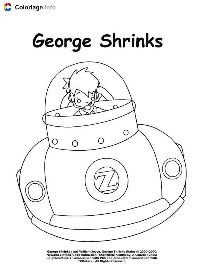 Coloriage George dans l'espace - George rétrécit à imprimer