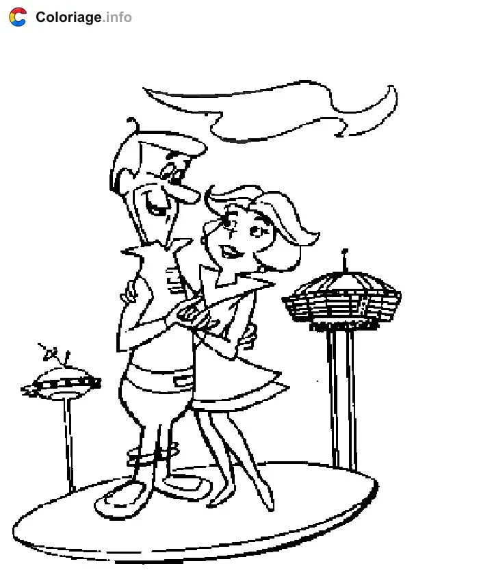 Coloriage George et Jane Jetson - Les Jetson à imprimer
