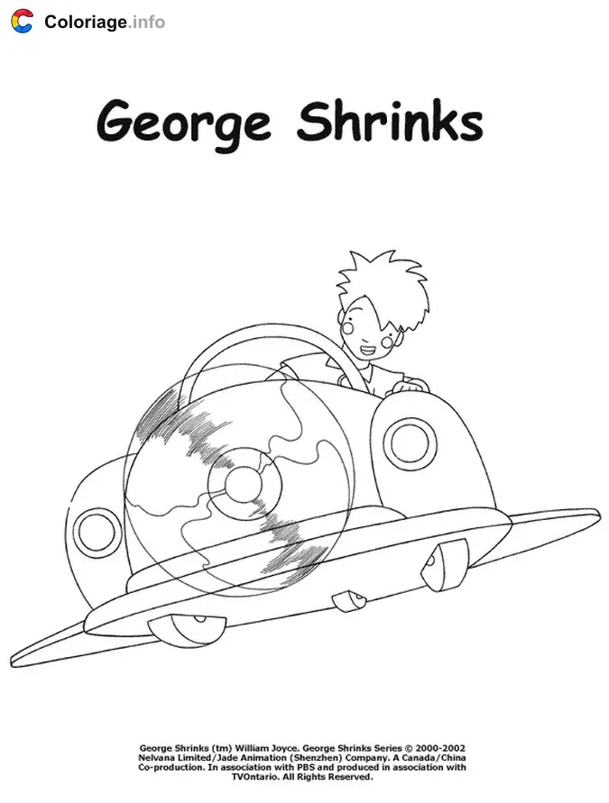 Coloriage George pilote un avion - George rétrécit à imprimer