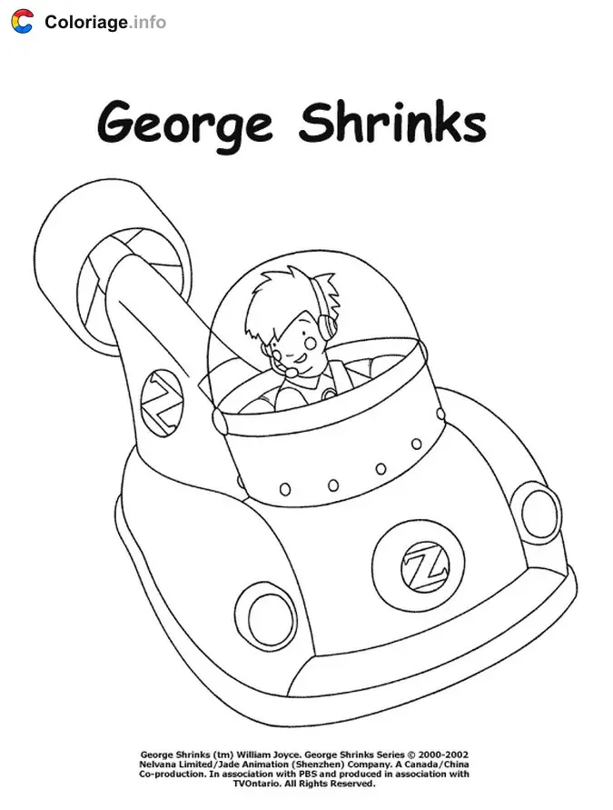 Coloriage George pilote un vaisseau - George rétrécit à imprimer