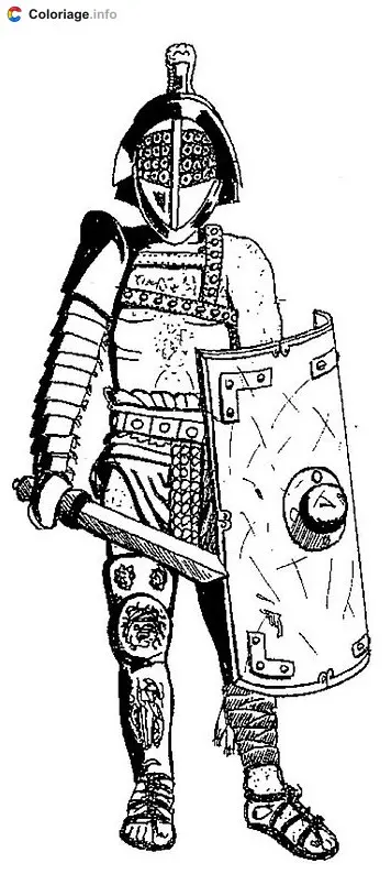 Coloriage Gladiateur 2 - Rome à imprimer