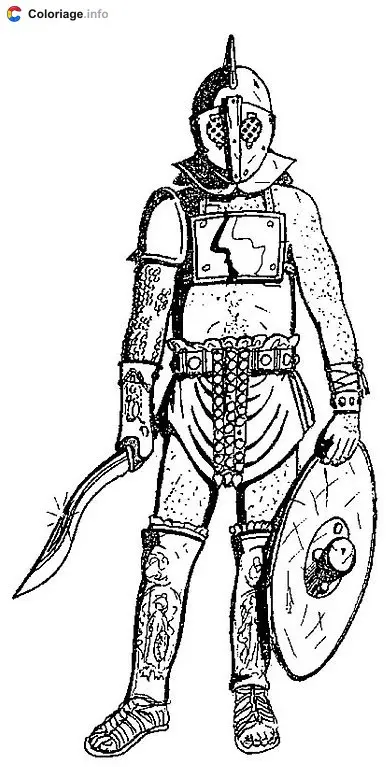 Coloriage Gladiateur romain - Rome à imprimer