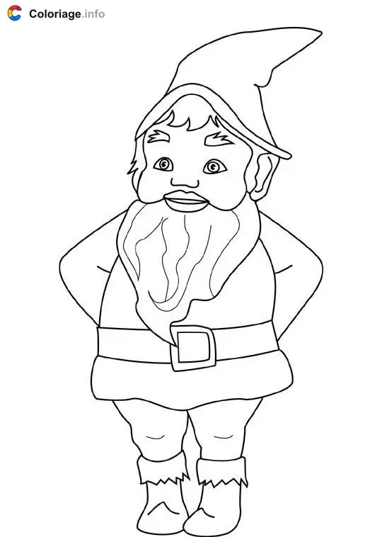Coloriage Gnome dessin 1 - Mythologie à imprimer