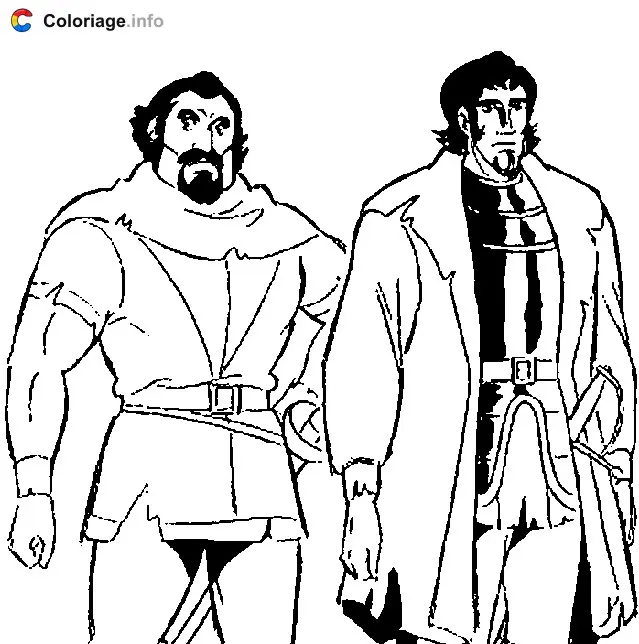 Coloriage Gomez et Gaspard - Les Mystérieuses Cités d'Or à imprimer