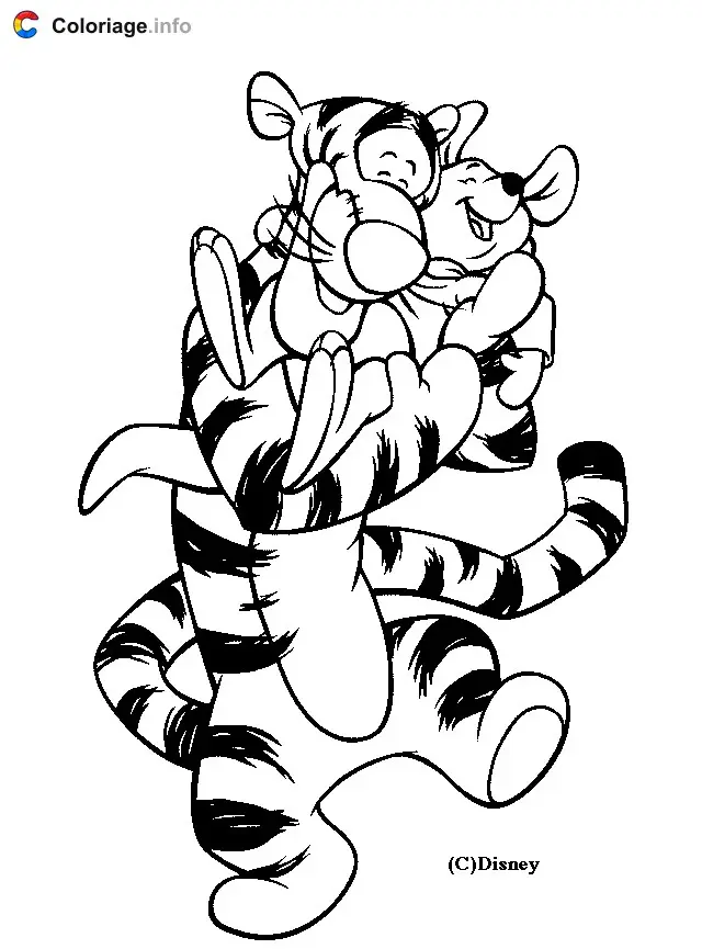 Roo in Tigger's Arms coloring page to print