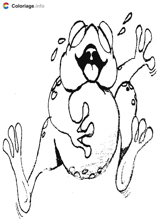 Coloriage Grenouille qui se marre - Grenouille à imprimer