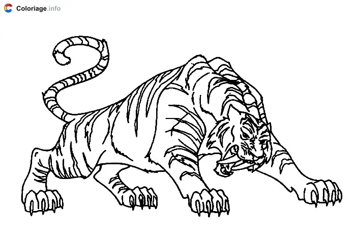 Coloriage Gringer le tigre du prince Adam - Musclor à imprimer