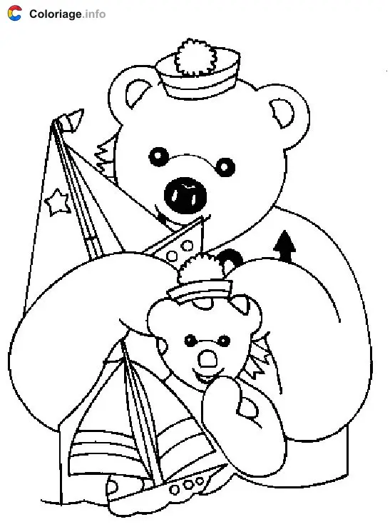 Coloriage Gros ours - Bonne nuit les petits à imprimer