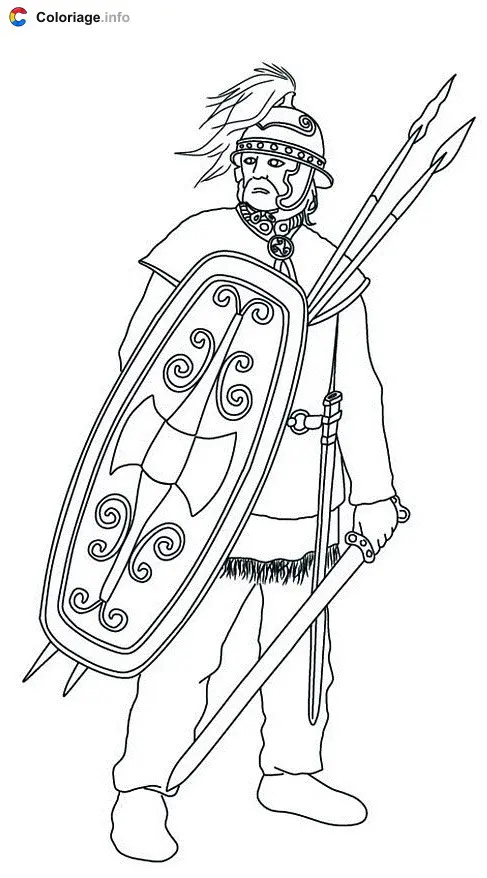 Coloriage Guerrier celte - Rome à imprimer