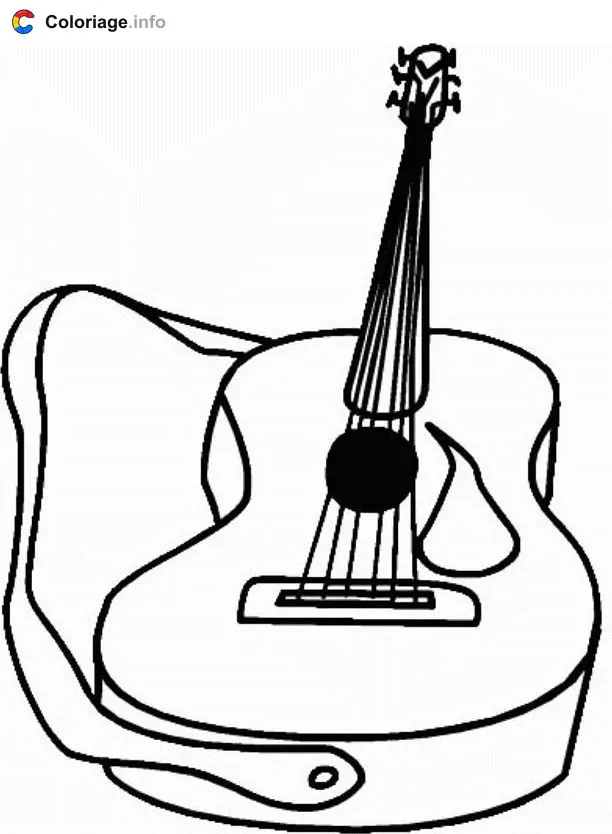 Coloriage Guitare - Instruments de musique à imprimer