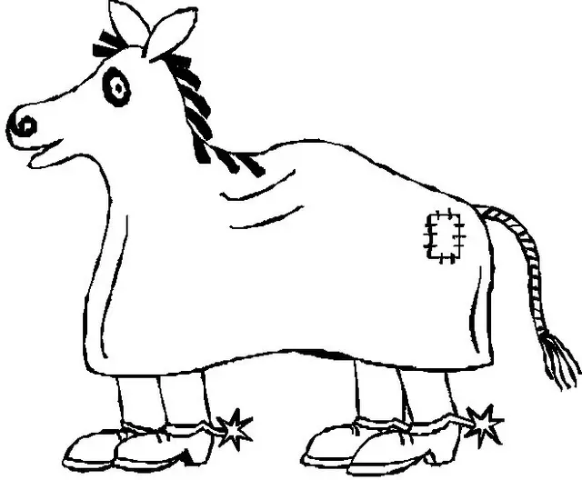 Coloriage Halloween Cheval - Cheval à imprimer