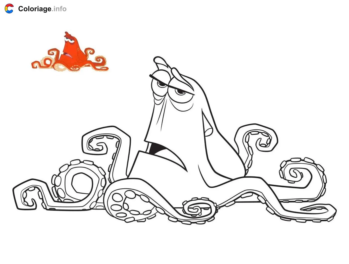 Hank, Dory, and Nemo coloring page to print