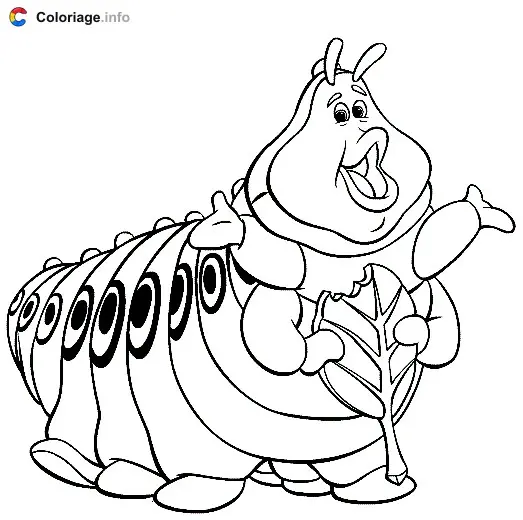 Coloriage Heimlich la chenille - 1001 pattes à imprimer