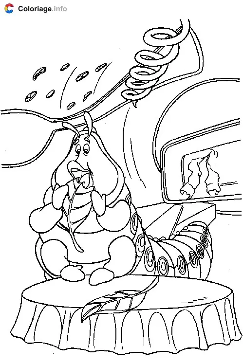 Coloriage Heimlich mange une feuille - 1001 pattes à imprimer