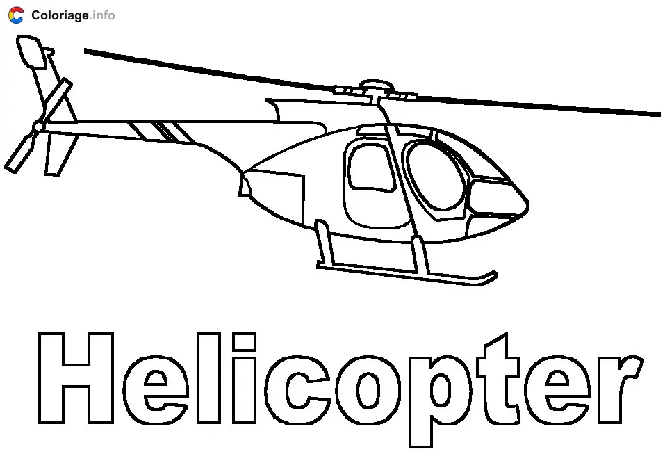 Coloriage Hélicoptère - Hélicoptère à imprimer